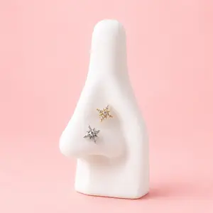 *Customize* Titanium Starburt Nose Ring/ Labret