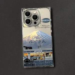 Trendy Mount Fuji Square Phone Case for use with iphone 17 air 16 pro max 15 plus 14 pro 13promax 4-Corner Shockproof  phone cases for iphone12/11 XS /XSMAX Guys’For Men phone case latest viral