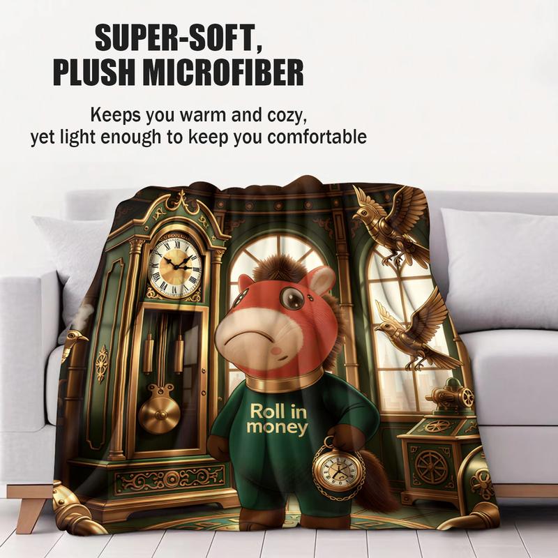 Royal Palace Cute Crying Horse Blanket, Heartwarming Gift for Horse & Fairy Tale Lovers, Ultra-soft & Fluffy, Perfect for Snuggling & Room Decoration
