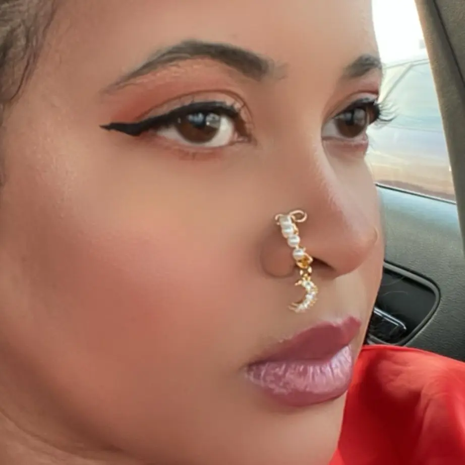 Fake Nose Piercing | Fake Nose Ring | Nose Cuff Pearl Bead | Faux Nose Ring | Gifts for Her | Moon Star Heart Nose Ring