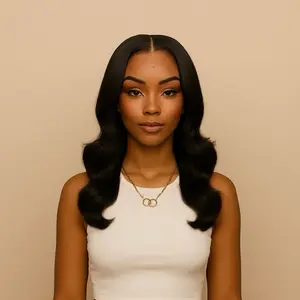 Naomi Pre-made HD Glueless Bodywave 5x5 HD Wig Unit with Adjustable Elastic Band and Combs, Includes Preplucked Hairline, HD Lace, 200% Density