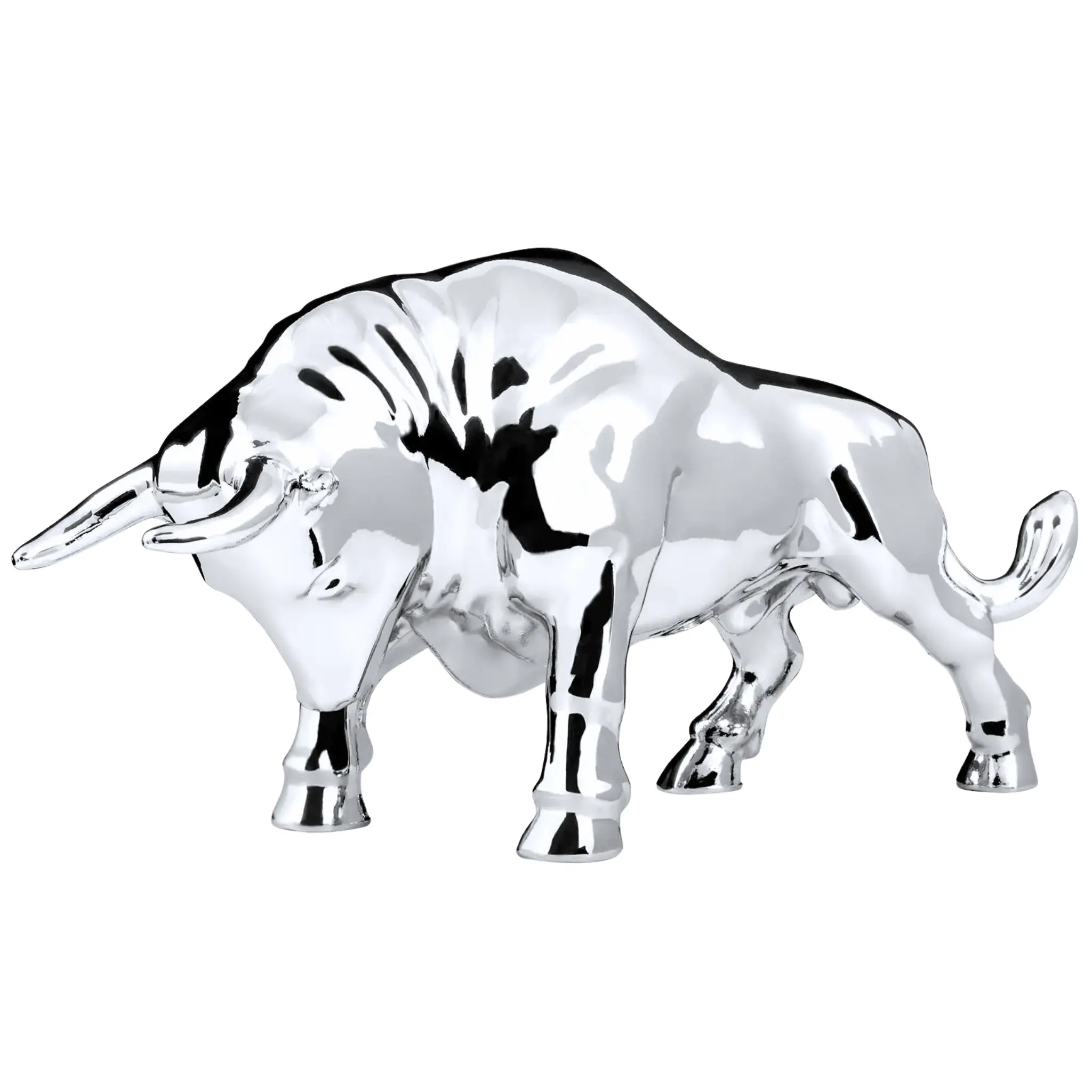 Grand General Metal Fighting Bull Hood Ornament Sculpture, Home Decor Decoration - 48192