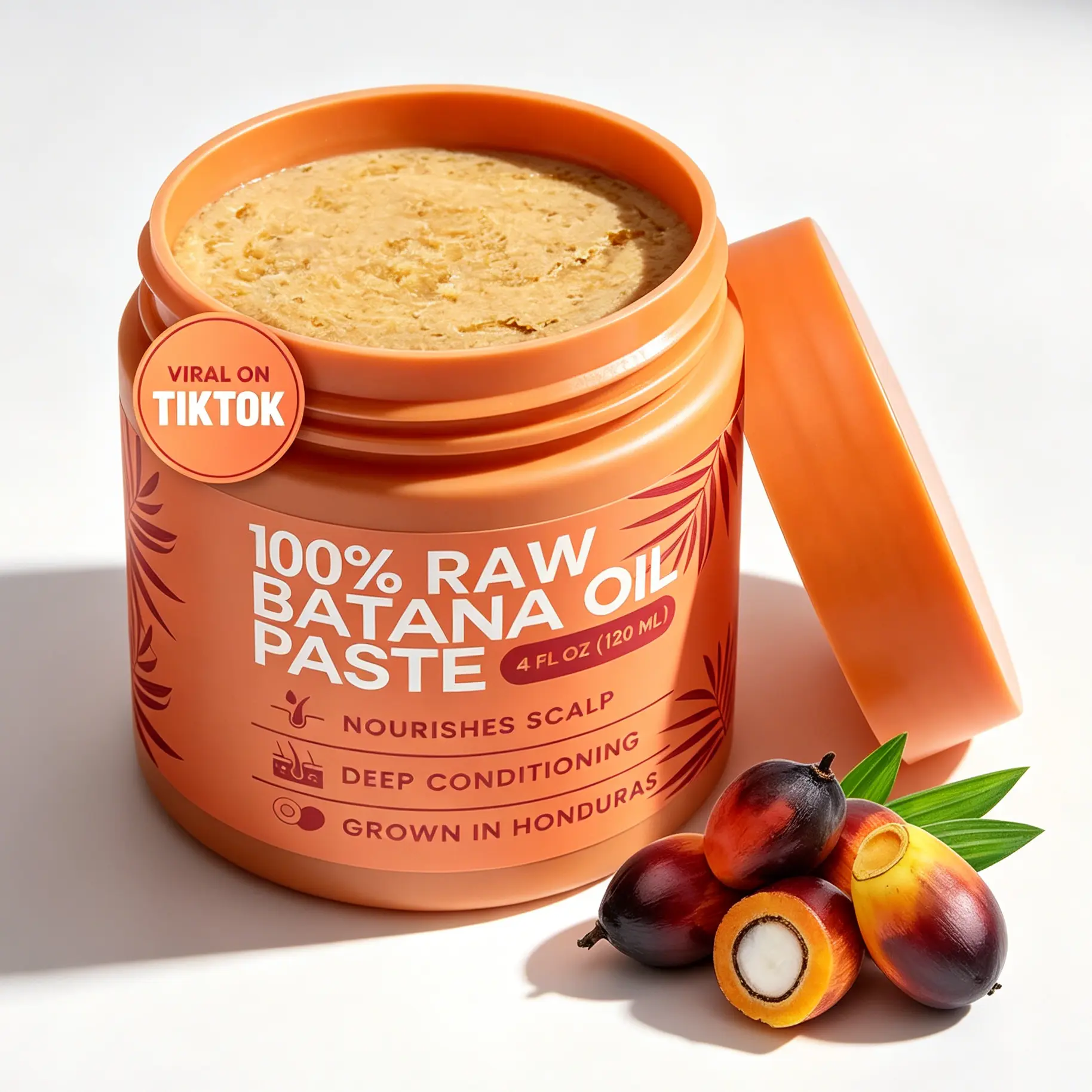 Lebanta 100% Raw Batana Oil Paste from Honduras 4 fl oz - Deep Conditioning Hair Mask for Growth, Strength & Split End Repair 120ml