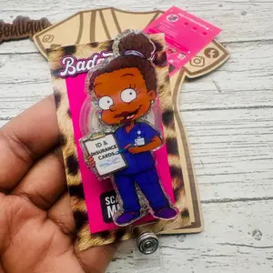Registeration Front Desk  Glitter Badge Reel: Funny Nurse ID Holder