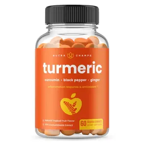 Turmeric Gummies for Adults & Kids with Ginger & Black Pepper Extract, 95% Curcuminoids, Vegan Natural Curcumin Joint Support Supplement, Tumeric Gummy