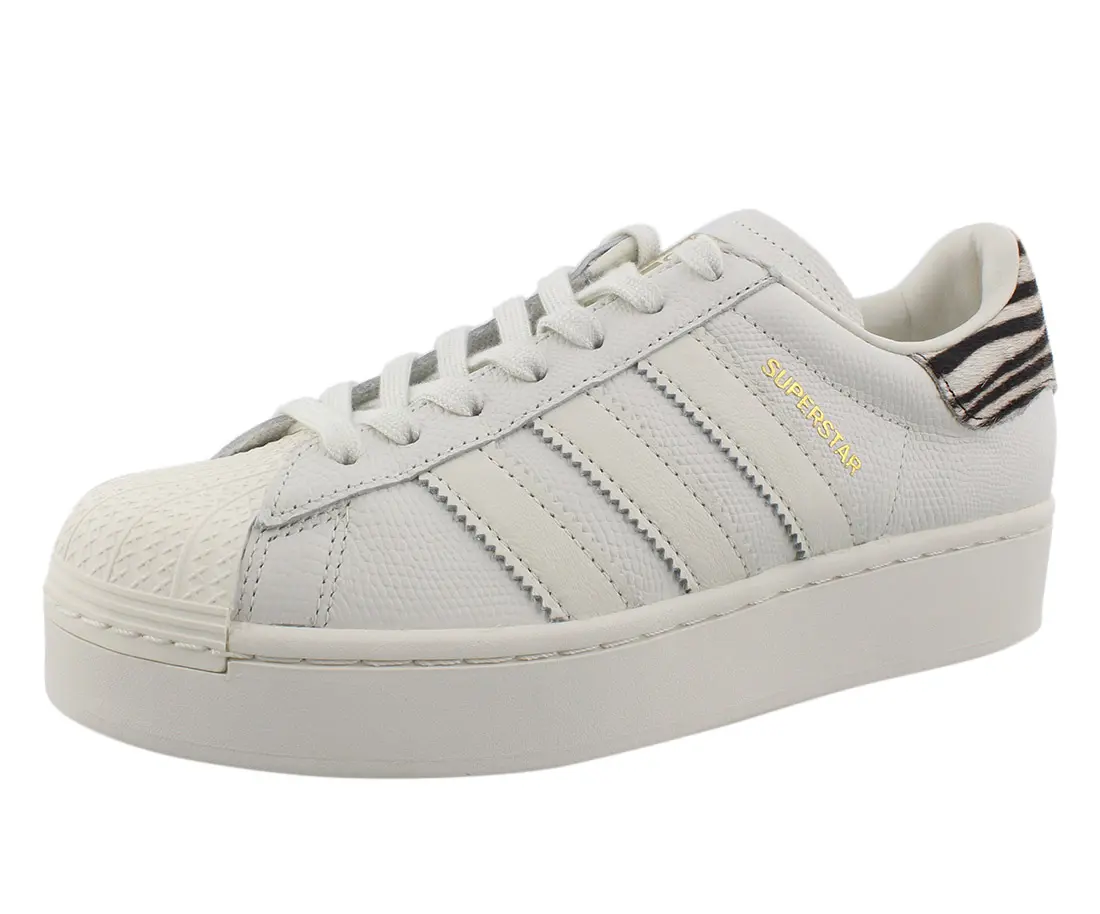 Adidas Superstar Bold Sneaker for Women, Classic Leather Platform Footwear for Sports and Training, Sports Shoes, Gym, Casual, Athletic, Classic Stripe