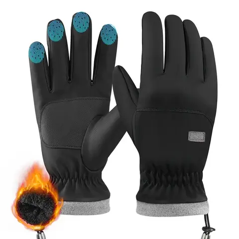 Universal Winter Waterproof Ski Snow Gloves - Male Keep Warm Protective Gear, Windproof Thermal Touchscreen Fingers, for Hiking, Outdoor Sports (One Size)