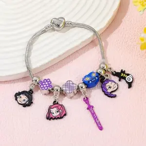 DIY KPop Demon Hunters-Inspired Charm Bracelet – Cute Anime Jewelry Gift for Daughter | Fashion Accessory for Kids & Adults