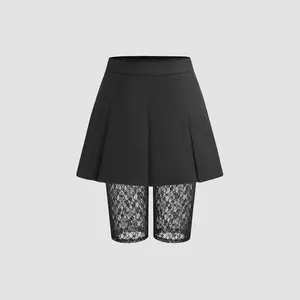 Cider [size 2-10] Mid Rise Pleated Mini Skirt & Lace Shorts SwimWeek