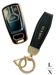 Luxe & Co. Audi Key FOB Case Cover with matching keychain!! Ships from U.S. Super Fast Shipping!!