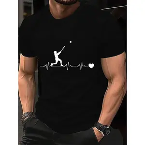 ToolHeaven Baseball Player Heartbeat Pulse T-Shirt – Perfect Gift for Sports Fans, Coaches, Mom & Dad