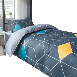6-Piece Chemical Fiber Single Bed Bedding Set - Wrinkle-Free, College Print, Youthful Look, Student Dorm Package with Quilt Cover and Sheets, Six Pieces