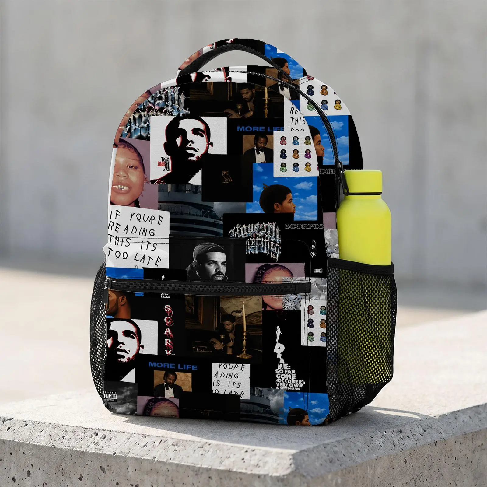 Drake Cute Cartoon School Backpack for Teen Girl | Aesthetic Print Bookbag for Kids & Students | Large Capacity Casual Daypack