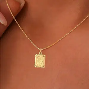 Twelve Zodiac Pendant Necklace, Gold Necklace, Fashionable Simple Necklace, Women's Necklace, Women's Jewelry, Valentine's Day Gift