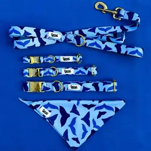 Future Pooches Whale Tails Dog Bandana - Hand Drawn Animal Print Tie On Style Lightweight Comfortable for Everyday Wear & Adventures