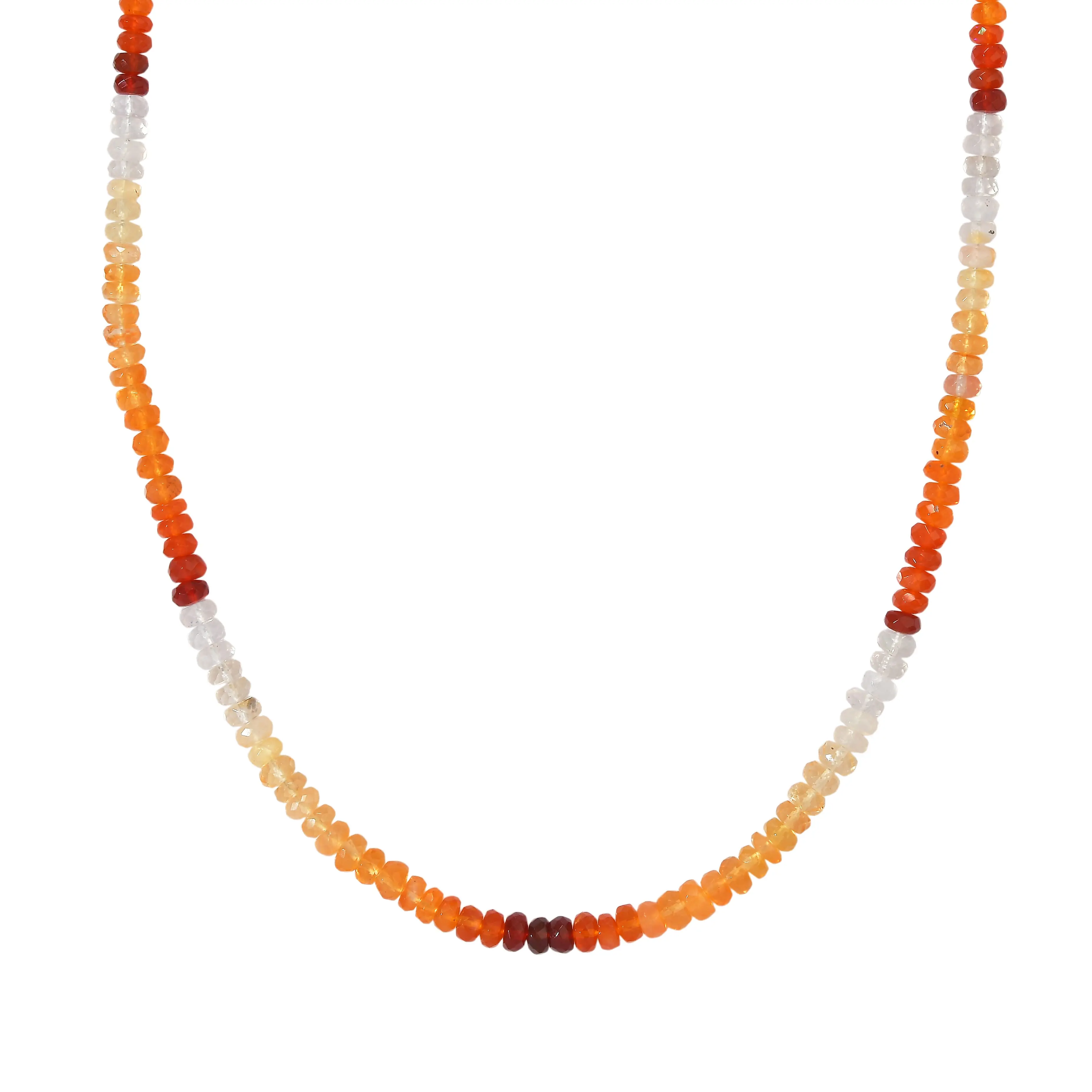 D'Joy Premium Mexican Cherry Fire Opal Beaded Necklace (18-20 Inches) in 18K Vermeil YG Over Sterling Silver 42.00 ctw