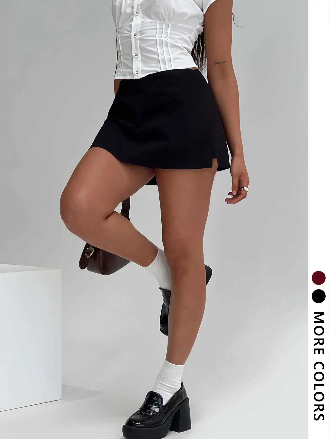 Women's Split Hem Skirt, Vintage Style, Casual Fitted Short Skirt, Soft Comfortable Fabric, Perfect for Parties and Dates