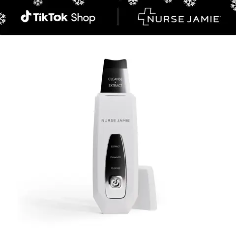 Nurse Jamie Dermascrape Ultrasonic Skin Scrubbing & Skincare Enhancing Tool 3-in-1 Cleanse Extract Enhance USB Rechargeable for Most Skin Types