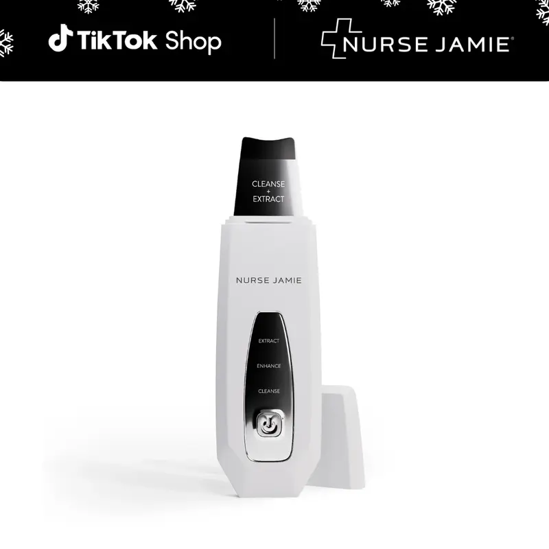 Nurse Jamie Dermascrape Ultrasonic Skin Scrubbing & Skincare Enhancing Tool 3-in-1 Cleanse Extract Enhance USB Rechargeable for Most Skin Types