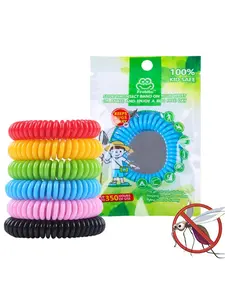 Colorful Mosquito Repellent Bracelet, Natural Plant Essential Oil Wristband, Safe for Children, Long-Lasting Protection, Outdoor Camping