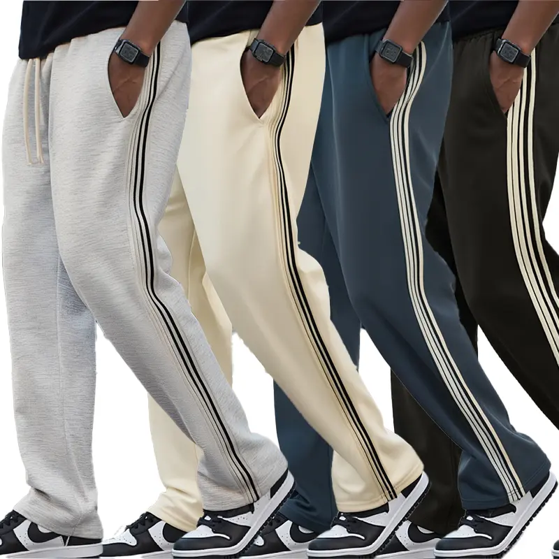 Unisex Polyester Winter Wide-Leg Sweatpants - Ultra-Soft, Breathable, Relaxed-Cut Sports Bottoms for Gym, Running