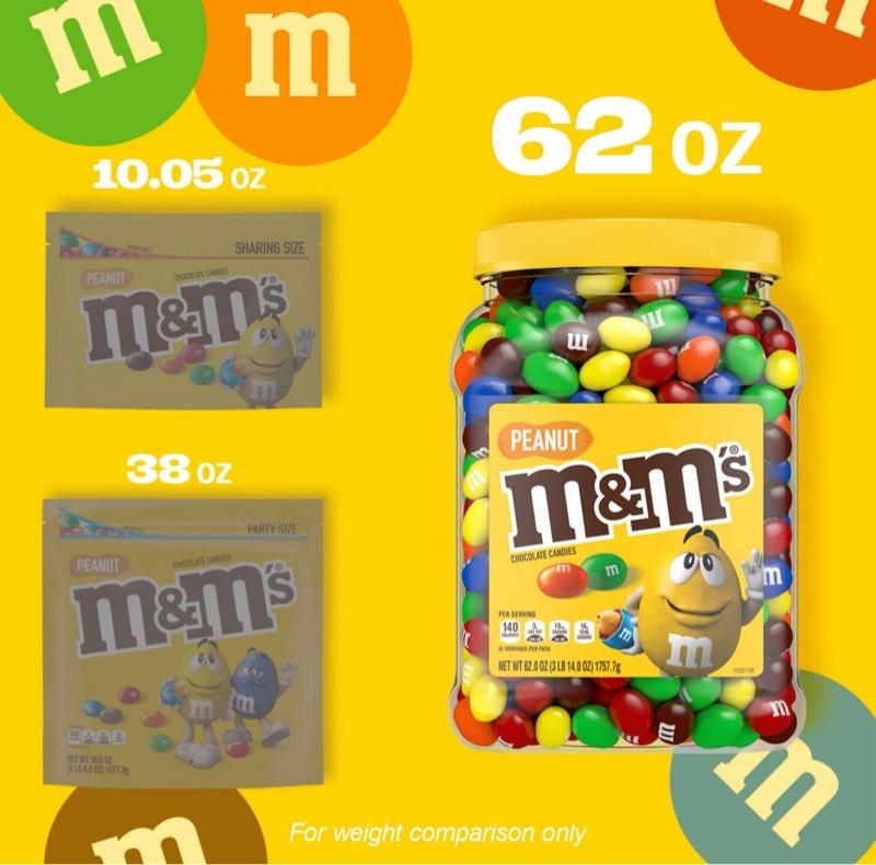 M&M’S Peanut Milk Chocolate Candy, 62 oz. M&M’S Peanut Milk Chocolate Candy, 62 oz.