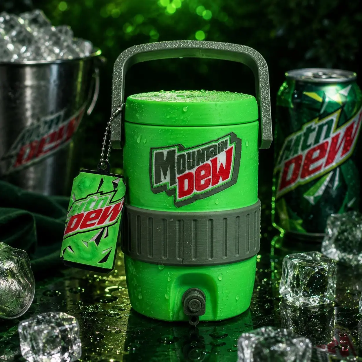 Mountain Dew Mini Cooler Jug 3D Printed | Soda Lover Gift | Desk Decor | Cute Can Holder | Fan Gift