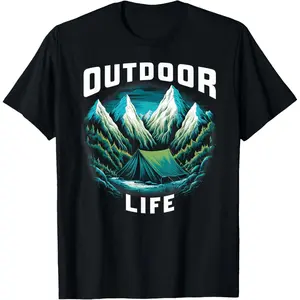 100% Cotton Camping Saying Funny Camper Adventure Outdoor Quote Camping Casual T-Shirt