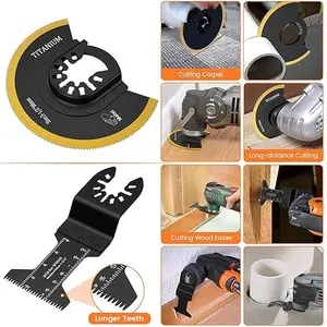 98-Piece Mixed Universal Oscillating Multitool Blade Set, Heavy-Duty Tool Accessories with Storage Tool Box