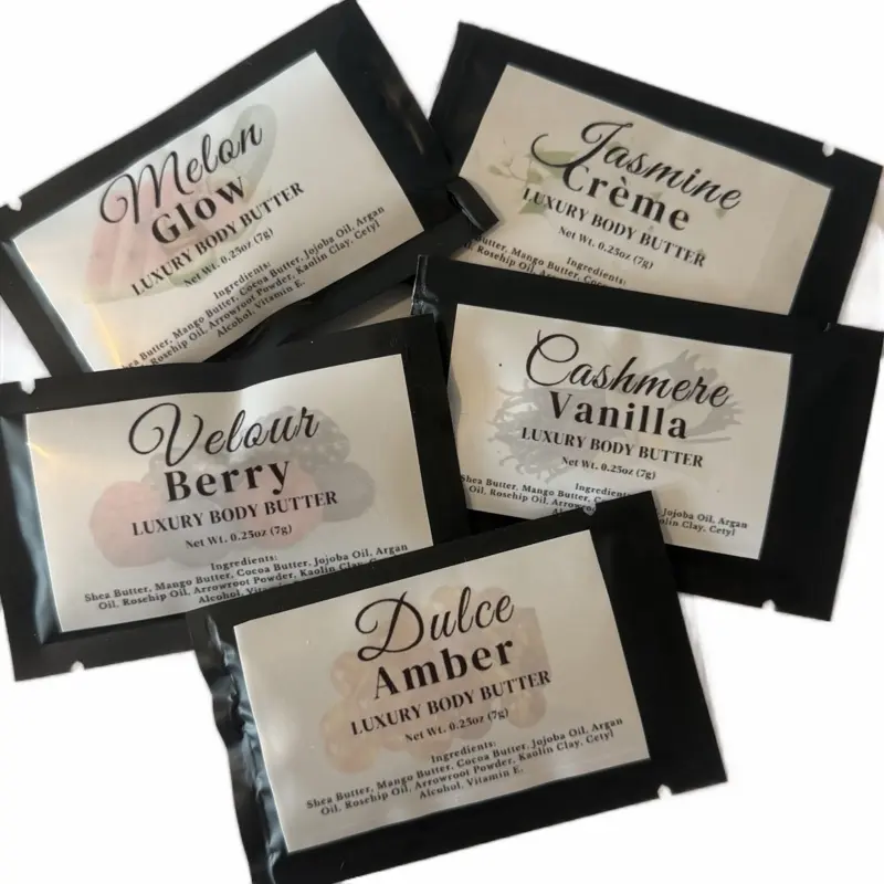 Sample Luxury Body Butter Discovery Duo - 2 Handmade 0.25oz Body Care Samples, Non-Sticky Moisturizer for Dry Skin, Fast-Absorbing Shea Mango Cocoa Butter Blend, Hydrate Soothing Formula to Promote Skin Health (Try Scents Before Full-Size Purchase)
