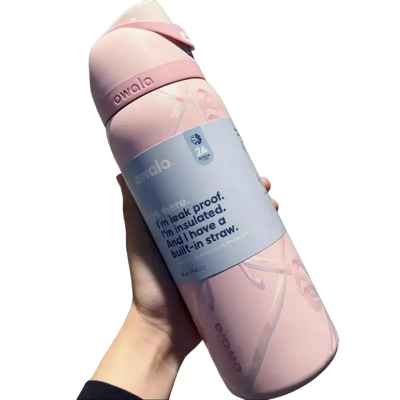 Owala Sugar Plum Fairy Edition 24/32oz Free Sip Valentines 2026 Water Bottle, Cute FreeSip Water Bottle Insulated Leakproof Stainless Steel Cup for Everyday Use Design Perfect for Teens, Girls, Travel & Work