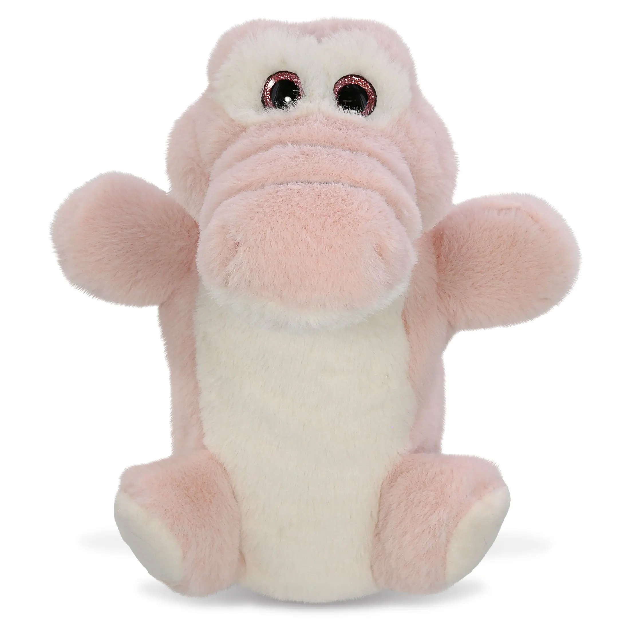 Dollibu Pink Alligator Polyester Plush Hand Puppet - 7Lx5.5Wx9.5H Inches (7L Inches), Super Soft, for Story Time, Unisex Clothes Compatible, Dry-Friendly, Classroom Use, Suitable for 1-3+ Kids