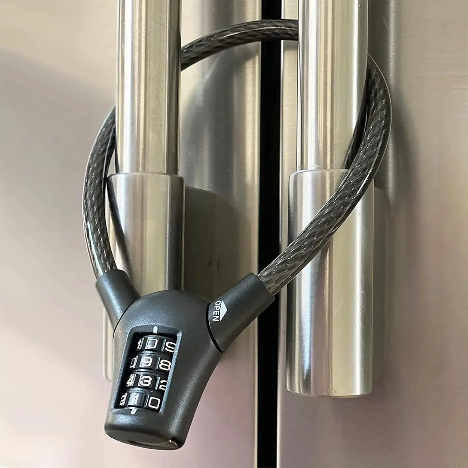 Max Refrigerator Cabinet Locks for Adults   -   Locks with Combination 4-Digit Code - Cut-Resistant Easy-to-use Multifunctional  Door Lock - One Pack