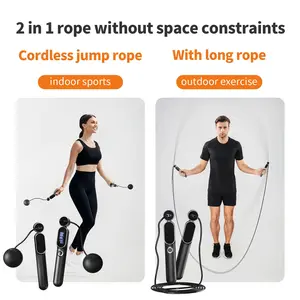 Jump Rope,Ropeless jump ropes weighted with counter for fitness,Home, Indoor or Outdoor exercise use,Workout,Gym,Cordless jump rope for Women,Men, Adults, Kids jumprope ropeless jump rope