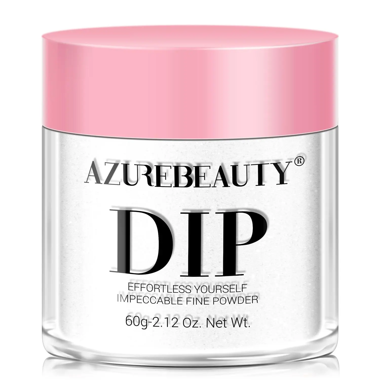 AZUREBEAUTY Dip Powder Clear Color Pro 60g, Basic Transparent Acrylic Dipping Powder Crystal French Nail Art Starter Manicure Salon DIY at Home, Odor-Free, Long-Lasting, No Nail Lamp Needed