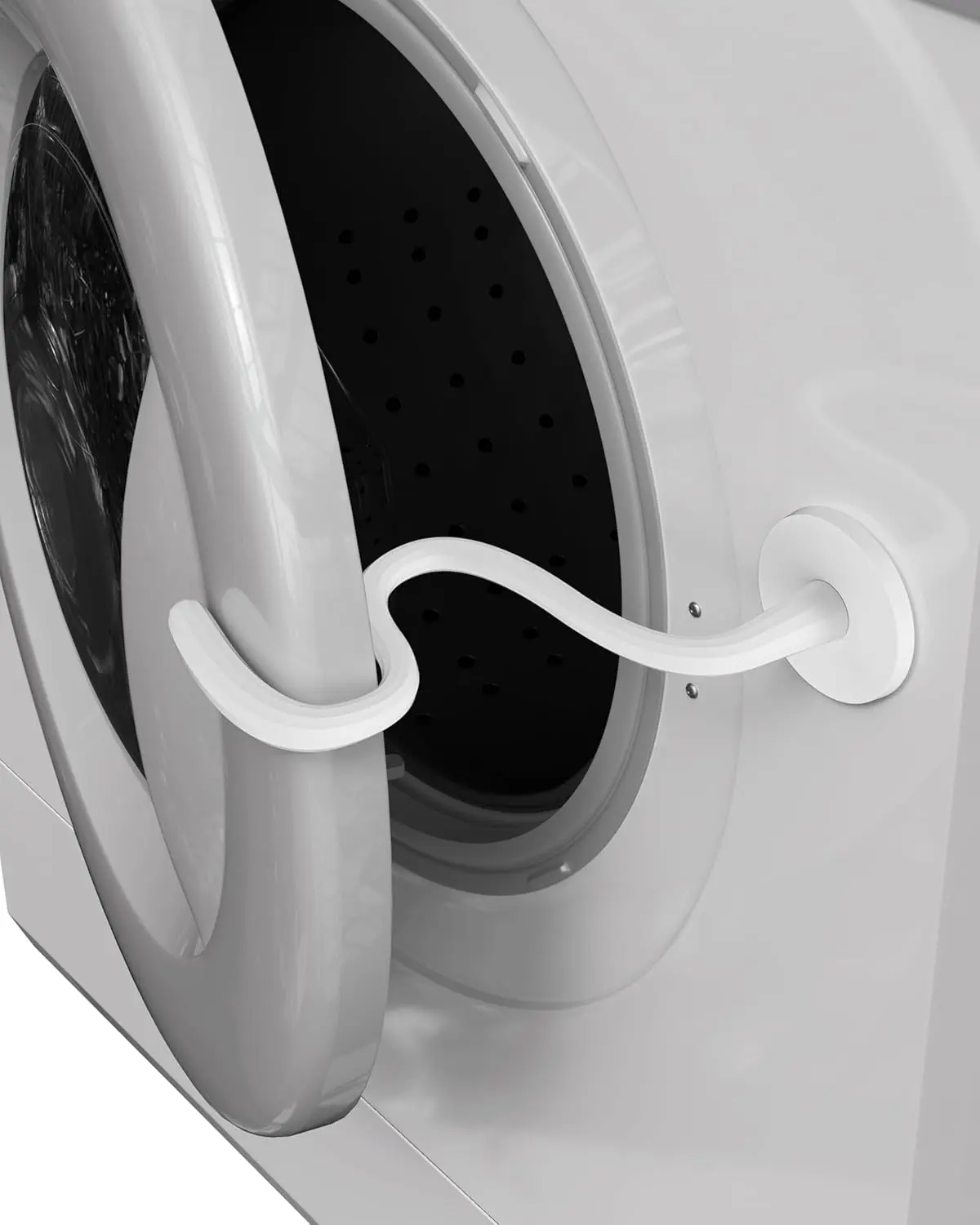 Front Load Washer Door Prop, Flexible Magnetic Stopper for Washers and Dryers, Keeps Door Open and Dry (White)