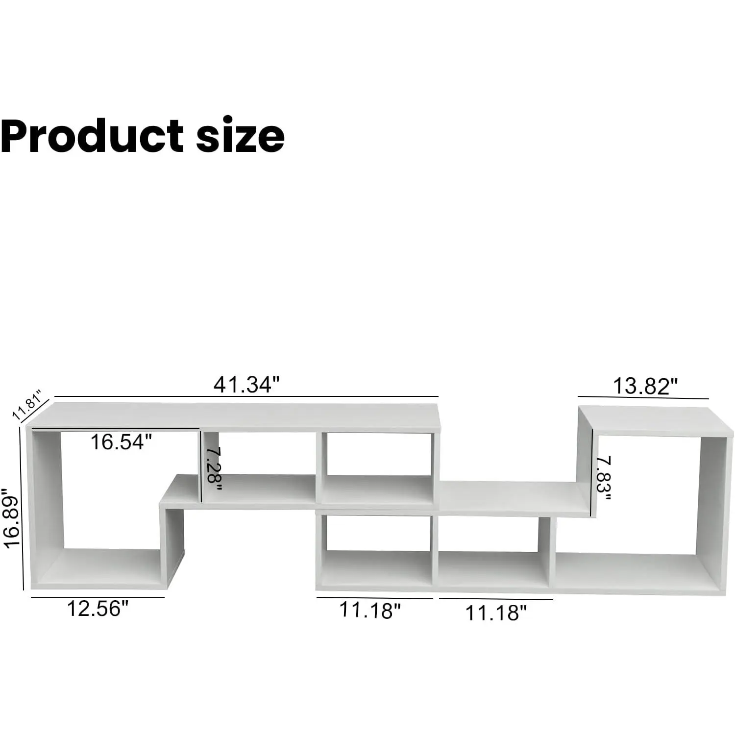 Recaceik Cube Bookshelf 2 Shelf Bookcase L-Shaped TV Console Stand Modern Entertainment Center with Open Storage Shelves for CDs/Movies/Books for Living Room, Bedroom, Home Office (White)