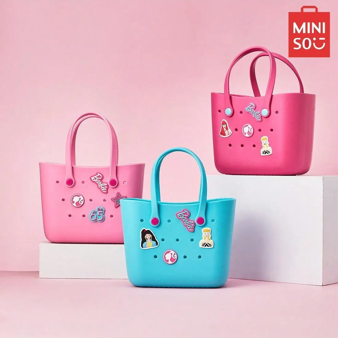 2025 SpecialBarbie Lunch Bag for Women Cute Crocs Design Durable Lunch Tote Bags for Girls Suitable Size with Handle Ideal for School Work