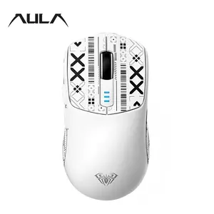 AULA SC580 Wireless Mouse for Gaming, 2.4G/Wired Mode Switch Gaming Mouse with Anti-slip Sticker for Summer, Bluetooth-compatible Connectivity Ergonomics Mouse, Office Desktop Laptop Computer PC Accessories, Stocking Fillers Gift, Lightweight