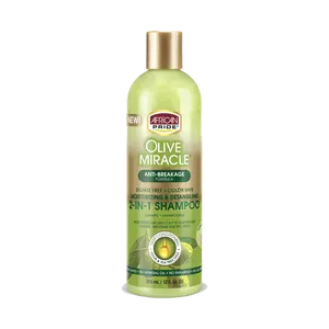 African Pride OLIVE MIRACLE 2-IN-1 SHAMPOO, 12OZ