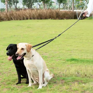 Double-Headed Dog Leash, 360° Rotating Anti-Winding Strong Nylon Lead with Shock-Absorption Elastic, Reflective Material, Quick-Release Clasp for Pet Training, Safe & Convenient Dog Accessory Dog supplies, double dog leash