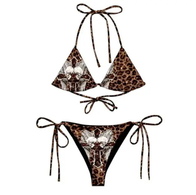 Y2K Inspired McBling Cheetah Gyaru Skulls Grunge Rave Bikini