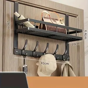 5 Hook Multifunctional Metal Easy-Install Over-the-Door Storage Rack for Bedroom, Bathroom & Kitchen Organization, A Perfect Gift for Christmas And Halloween