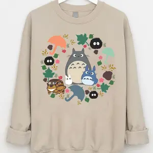 My Neighbor Totoro Sweatshirt and Tshirt, Studio Ghibli Sweater, My Neighbor Totoro Shirts, Studio Ghibli Shirt, Totoro Sweatshirt, Hayao Miyazaki, Anime Sweater