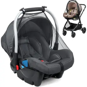 2-Pack Mosquito Net for Infant Car Seat | Universal Baby Mosquito Net for Doona Car Seats, Strollers, Carrier, Bassinets, Breathable & Durable, Baby Summer Travel Essentials, Black