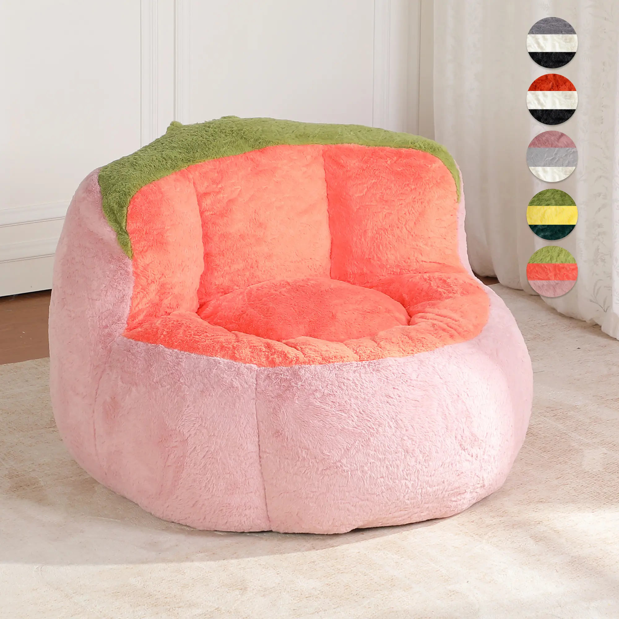 SOUTTEE Home Soft, Smooth Plush Bean Bag Chair - Indoor Furniture Sofa, Multiple Color Options - Ideal for Lounging, Relaxation