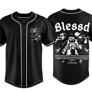 Blesssd Baseball Jersey, Latin Reggaeton Artist Graphic Jersey, Urban Streetwear Concert Outfit Men Women,Fan Merch Jersey Tee