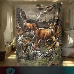 Animal Print Soft Multifunctional Blanket, 1 Count/2 Counts Multi-purpose Throw Blanket, Air-conditioned Room Blanket, Warm Nap Blanket for Home Office Travel Camping  Halloween gift   DreamyDwell Textiles