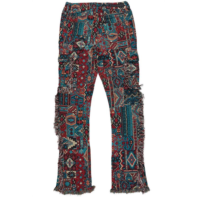 Ayami Red Slim Tapestry Flare Jean