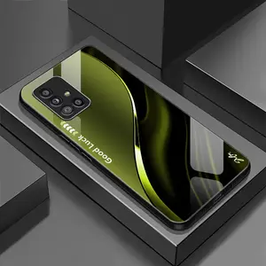 Suitable for [Galaxy A51] Simple silk gradient glass phone case, affordable, fully shockproof, drop-proof and wear-resistant-888